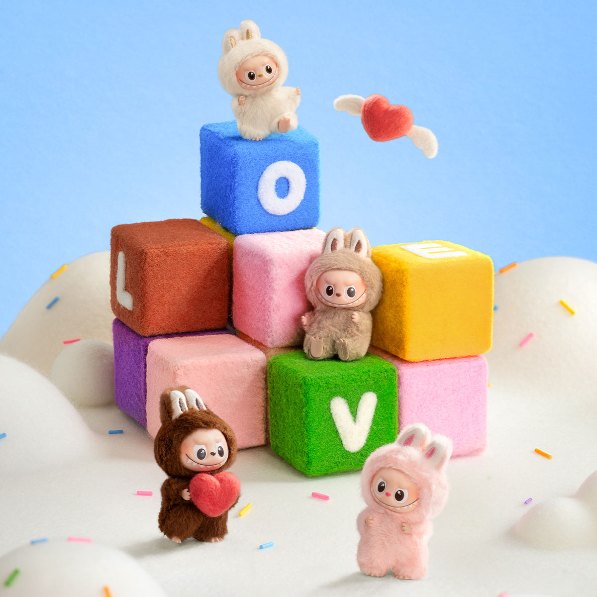 THE MONSTERS #V4 Mini Pin for Love Series-Vinyl Plush Pendant Blind Box (A-M)