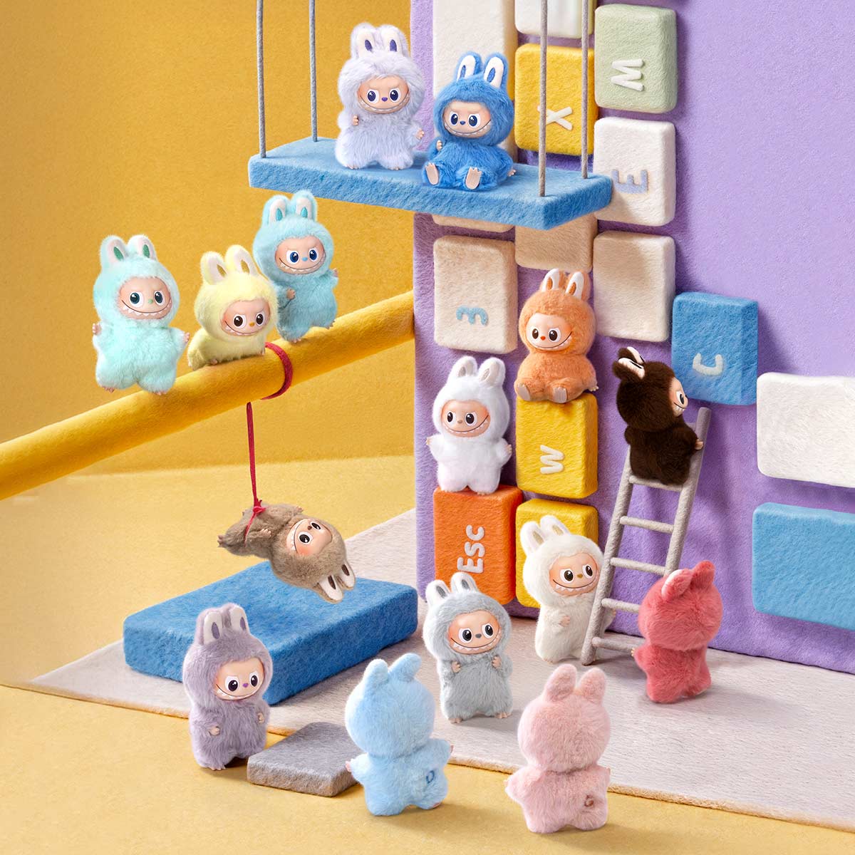 THE MONSTERS #V4 Mini Pin for Love Series-Vinyl Plush Pendant Blind Box (A-M)