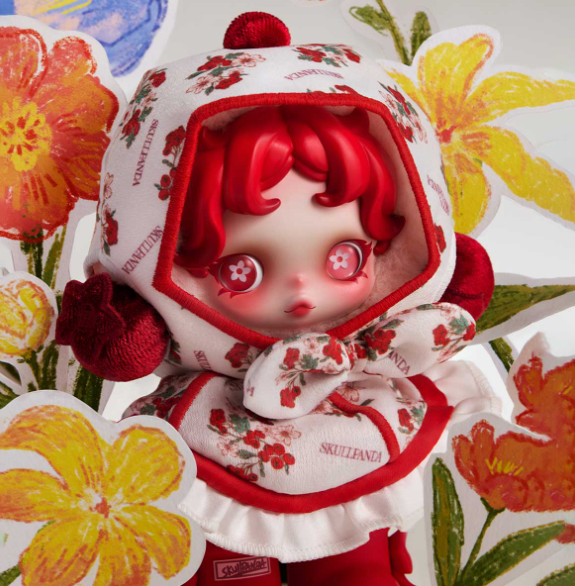 SKULLPANDA Amid Flowers Plush Doll Pendant