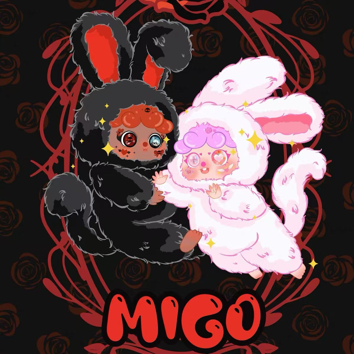 [MIGO Twin Life Limited Edition] 400% Plush Hanging Card Black Night White Day Series Blind Box