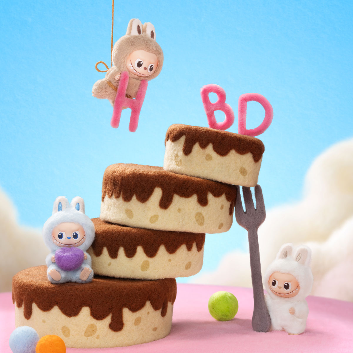 THE MONSTERS  #V4 Mini  Pin for Love Series-Vinyl Plush Pendant Blind Box (A-M)