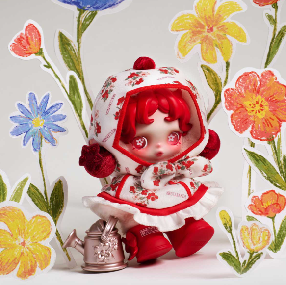 SKULLPANDA Amid Flowers Plush Doll Pendant