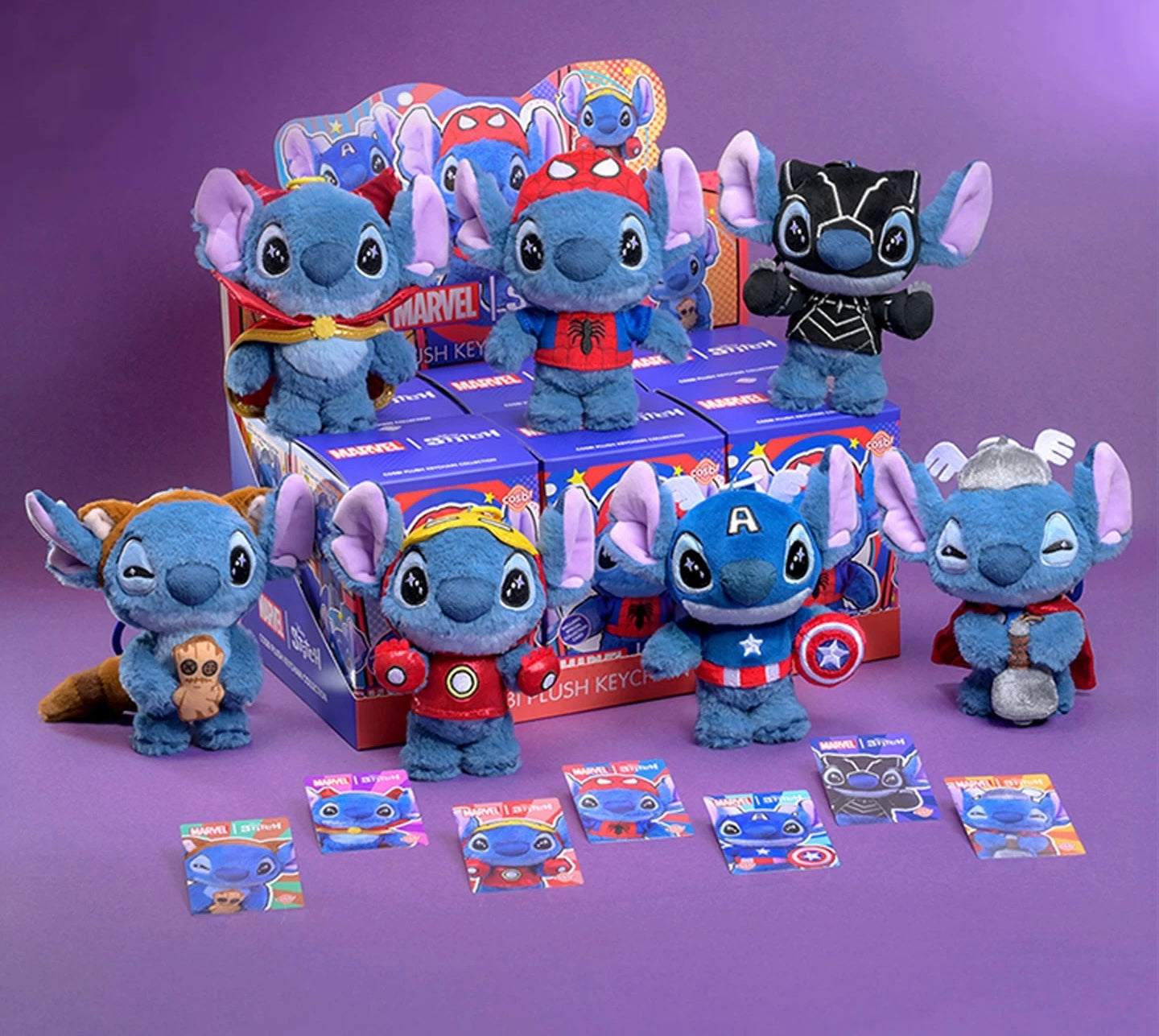 Marvel Stitch Cosbi plush keychain collection