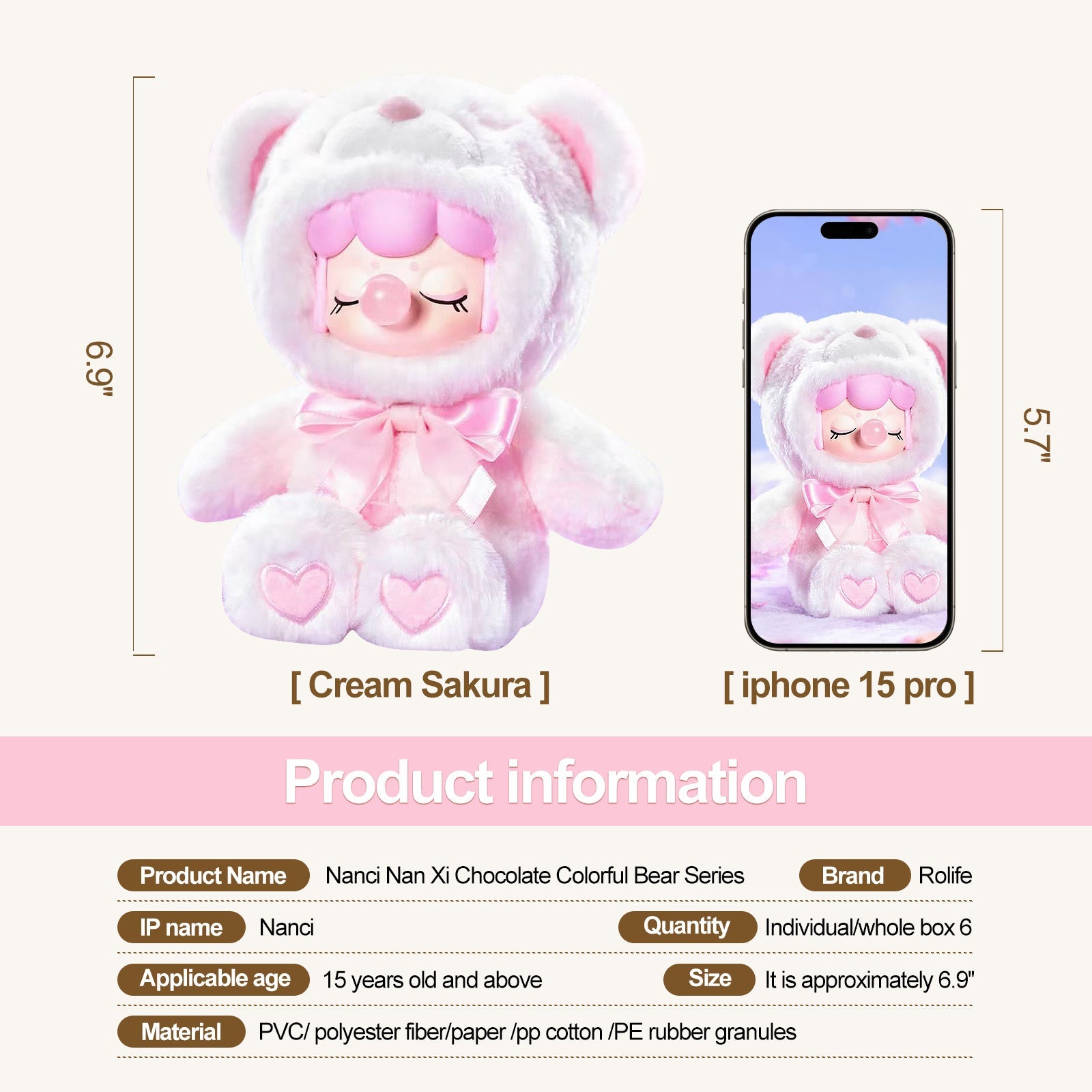 Nanci Colourful Chocolate Cutie Bears Plush Blind Box